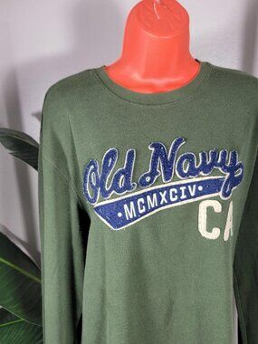 mens y2k Old Navy army green thermal long sleeve shirt XL
